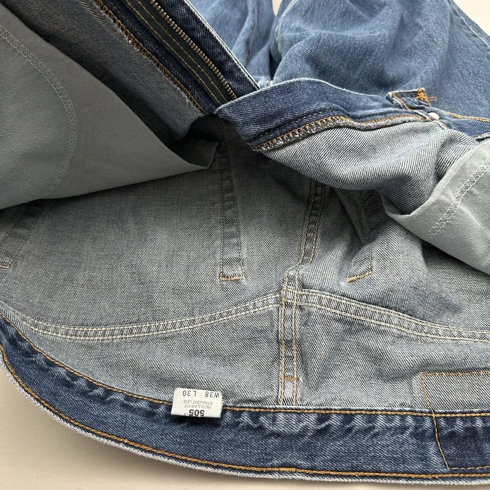 VTG Levi's 505 Jeans Men 38 Fit 37x30 Blue Straight Classic StoneWash Denim